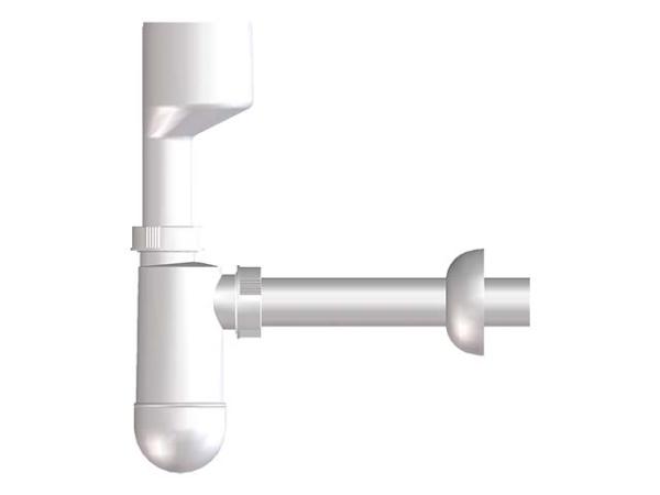 Urinalsiphon DN32 mit Anschlussmanschette und Rosette HL130/30